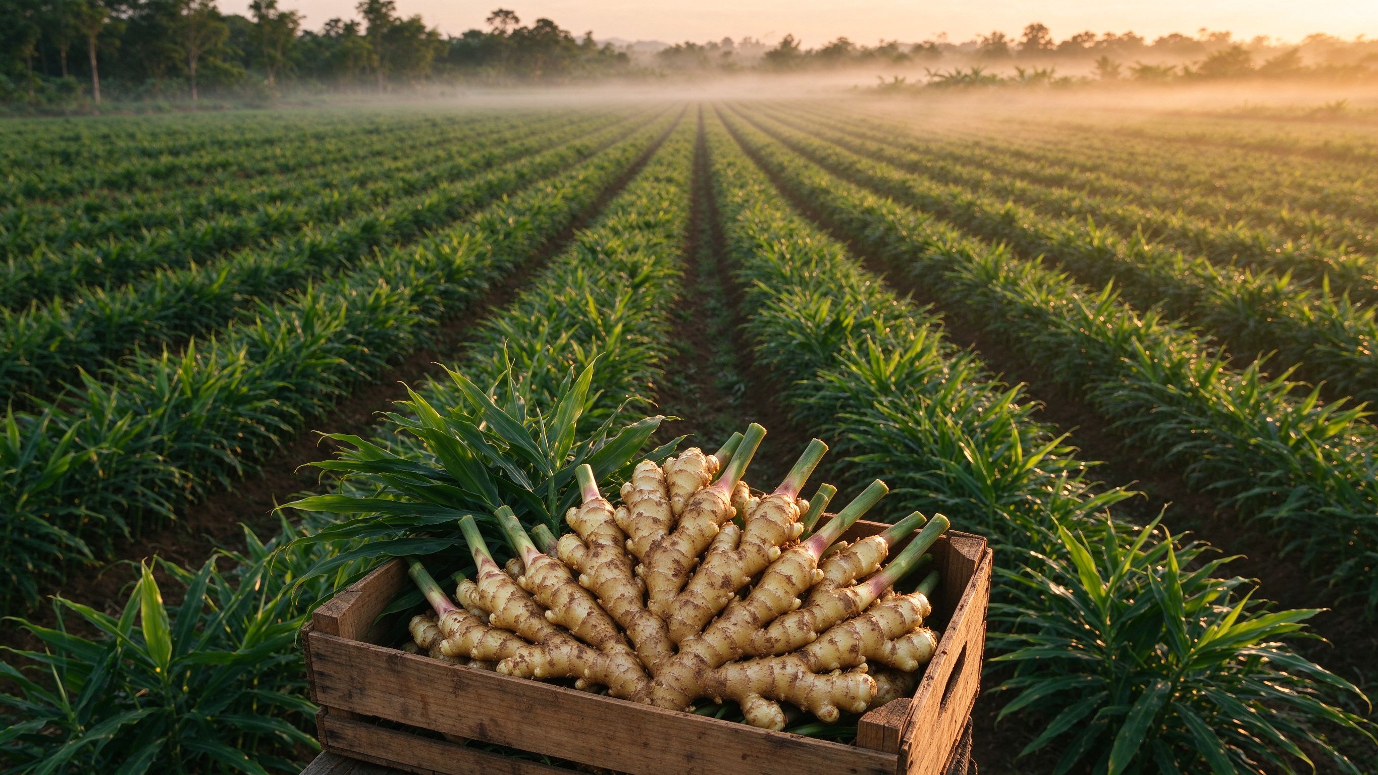 Our organic ginger fields in Shandong