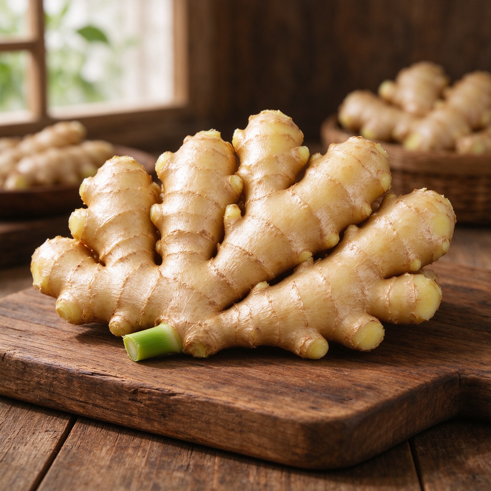 Fresh organic ginger roots